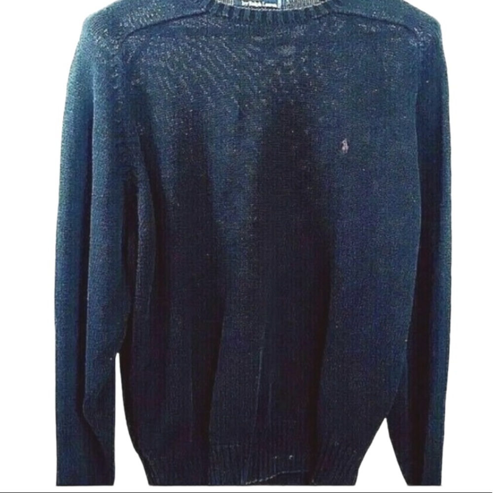 Ralph Lauren Sweater Black Cotton Knit Light